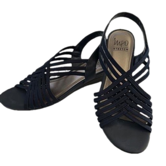 Impo Rosie Stretch Sandals, Size 9M, Navy - Picture 1 of 7